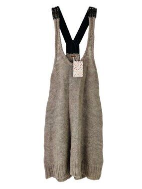 Free People Crochet Knit Racerback Tank Top Embellished Straps NWT MSRP $168